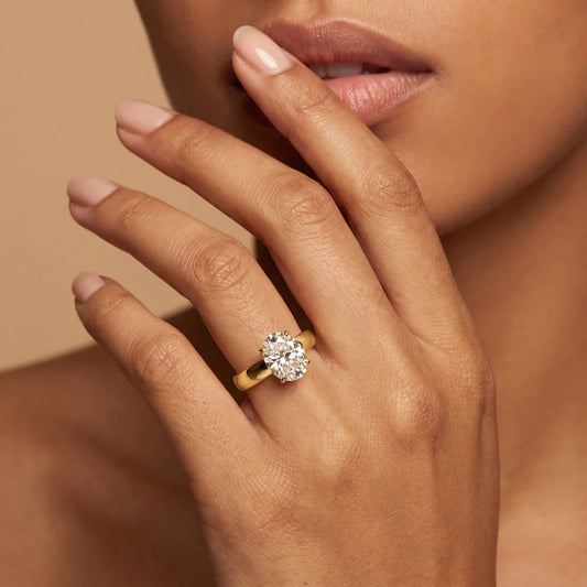 Liora Muse 1ct Oval Cut Lab-Grown Diamond Solitaire Cigar Band Engagement Ring