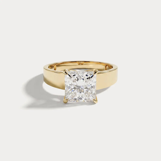 Liora Muse 1ct Princess Cut Lab-Grown Diamond Solitaire Cigar Band Engagement Ring