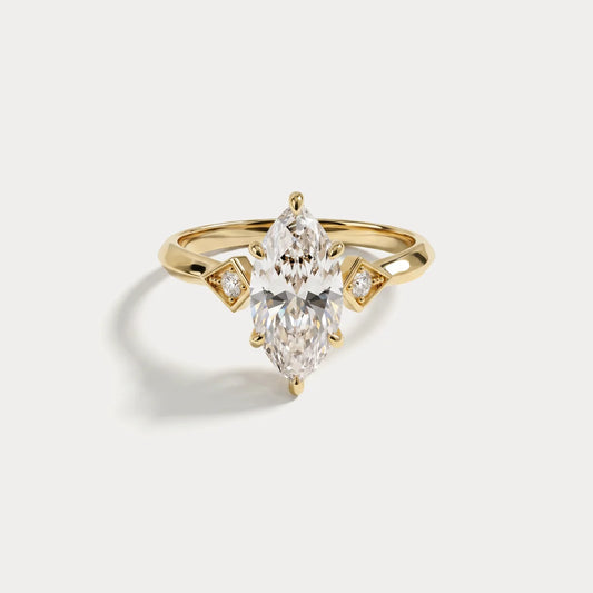 Liora Muse 1ct Marquise Cut Lab-Grown Diamond Geometric Accent Engagement Ring