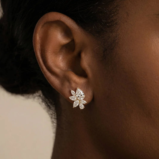 Liora Muse 4.86 CTW Botanical Pear Lab-Grown Diamond Stud Earrings