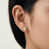 Liora Muse 4 Carat Emerald Cut Lab Grown Diamond 4-Prong Stud Earrings (2 ct each side) 9k Solid Gold