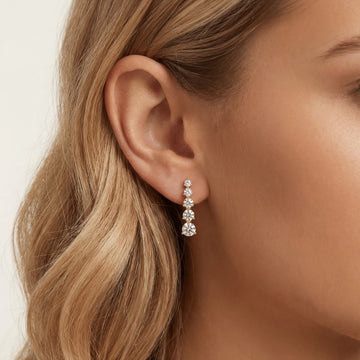 10K Solid Gold Round Dangle Earring With Lab-Grown Diamond