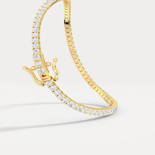 Liora Muse 3 CTW (3.8points 2.0mm / pcs) Lab-Grown Diamond Tennis Bracelet in 9K Gold/Platinum – Classic & Timeless