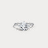 1CT Pear Cut Lab Grown Diamond Cluster Ring with Round Accents in 10K Gold/Platinum