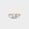 1CT Pear Cut Lab Grown Diamond Cluster Ring with Round Accents in 10K Gold/Platinum