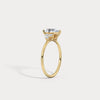 1CT Pear Cut Lab Grown Diamond Cluster Ring with Round Accents in 10K Gold/Platinum