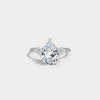 2CT Pear Cut Lab Grown Diamond Cluster Ring with Round Accents in 10K Gold/Platinum