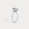 2CT Pear Cut Lab Grown Diamond Cluster Ring with Round Accents in 10K Gold/Platinum