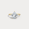 2CT Pear Cut Lab Grown Diamond Cluster Ring with Round Accents in 10K Gold/Platinum