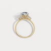 2CT Pear Cut Lab Grown Diamond Cluster Ring with Round Accents in 10K Gold/Platinum