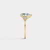 2CT Pear Cut Lab Grown Diamond Cluster Ring with Round Accents in 10K Gold/Platinum