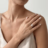2CT Pear Cut Lab Grown Diamond Cluster Ring with Round Accents in 10K Gold/Platinum