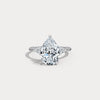 3CT Pear Cut Lab Grown Diamond Cluster Ring with Round Accents in 10K Gold/Platinum