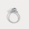 3CT Pear Cut Lab Grown Diamond Cluster Ring with Round Accents in 10K Gold/Platinum