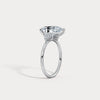 3CT Pear Cut Lab Grown Diamond Cluster Ring with Round Accents in 10K Gold/Platinum