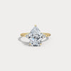 3CT Pear Cut Lab Grown Diamond Cluster Ring with Round Accents in 10K Gold/Platinum