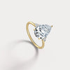 3CT Pear Cut Lab Grown Diamond Cluster Ring with Round Accents in 10K Gold/Platinum