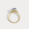 3CT Pear Cut Lab Grown Diamond Cluster Ring with Round Accents in 10K Gold/Platinum