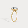 3CT Pear Cut Lab Grown Diamond Cluster Ring with Round Accents in 10K Gold/Platinum