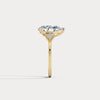 3CT Pear Cut Lab Grown Diamond Cluster Ring with Round Accents in 10K Gold/Platinum
