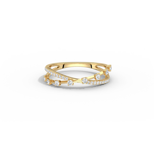 Liora Muse 9K Solid Gold Crisscross Lab-Grown Diamond Ring