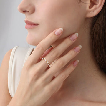 Liora Muse 9K Solid Gold Crisscross Lab-Grown Diamond Ring