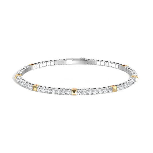 Liora Muse 4.73 Carat Lab-Grown Diamond Flexible Tennis Bangle Bracelets with 925 Sterling Silver