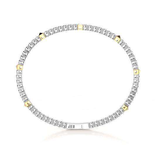 Liora Muse 4.73 Carat Lab-Grown Diamond Flexible Tennis Bangle Bracelets with 925 Sterling Silver