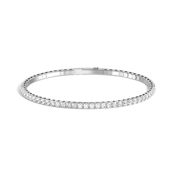 Liora Muse 2.40 Carat Lab-Grown Diamond Flexible Tennis Bangle Bracelets with 925 Sterling Silver