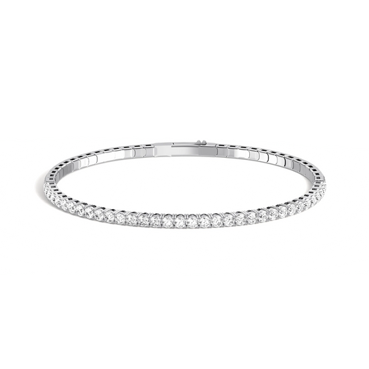 Liora Muse 2.40 Carat Lab-Grown Diamond Flexible Tennis Bangle Bracelets with 925 Sterling Silver