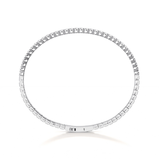 Liora Muse 2.40 Carat Lab-Grown Diamond Flexible Tennis Bangle Bracelets with 925 Sterling Silver