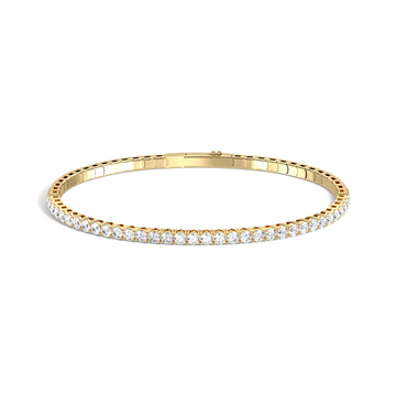 Liora Muse 2.40 Carat Lab-Grown Diamond Flexible Tennis Bangle Bracelets 9K Sold Gold