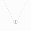 Liora Muse 0.13 Carat Double-Ring Four Leaf Clover Lab Grown Diamond Pendant Necklace 925 Sterling Silver