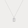Liora Muse Letter Pendant with Initial Letter A-Z Charm 26 Letters Lab-Grown Diamonds Bubble Necklace Sterling Silver