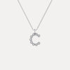 Liora Muse Letter Pendant with Initial Letter A-Z Charm 26 Letters Lab-Grown Diamonds Bubble Necklace Sterling Silver