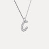 Liora Muse Letter Pendant with Initial Letter A-Z Charm 26 Letters Lab-Grown Diamonds Bubble Necklace Sterling Silver