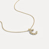 Liora Muse Letter Pendant with Initial Letter A-Z Charm 26 Letters Lab-Grown Diamonds Bubble Necklace 10k Solid Gold