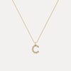 Liora Muse Letter Pendant with Initial Letter A-Z Charm 26 Letters Lab-Grown Diamonds Bubble Necklace 10k Solid Gold