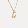 Liora Muse Letter Pendant with Initial Letter A-Z Charm 26 Letters Lab-Grown Diamonds Bubble Necklace 10k Solid Gold