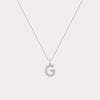 Liora Muse Letter Pendant with Initial Letter A-Z Charm 26 Letters Lab-Grown Diamonds Bubble Necklace Sterling Silver