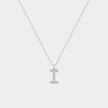 Liora Muse Letter Pendant with Initial Letter A-Z Charm 26 Letters Lab-Grown Diamonds Bubble Necklace Sterling Silver