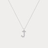 Liora Muse Letter Pendant with Initial Letter A-Z Charm 26 Letters Lab-Grown Diamonds Bubble Necklace Sterling Silver