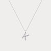 Liora Muse Letter Pendant with Initial Letter A-Z Charm 26 Letters Lab-Grown Diamonds Bubble Necklace Sterling Silver
