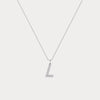 Liora Muse Letter Pendant with Initial Letter A-Z Charm 26 Letters Lab-Grown Diamonds Bubble Necklace Sterling Silver