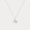 Liora Muse Letter Pendant with Initial Letter A-Z Charm 26 Letters Lab-Grown Diamonds Bubble Necklace Sterling Silver