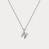 Liora Muse Letter Pendant with Initial Letter A-Z Charm 26 Letters Lab-Grown Diamonds Bubble Necklace Sterling Silver