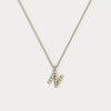 Liora Muse Letter Pendant with Initial Letter A-Z Charm 26 Letters Lab-Grown Diamonds Bubble Necklace 9k Solid Gold