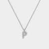 Liora Muse Letter Pendant with Initial Letter A-Z Charm 26 Letters Lab-Grown Diamonds Bubble Necklace Sterling Silver