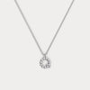 Liora Muse Letter Pendant with Initial Letter A-Z Charm 26 Letters Lab-Grown Diamonds Bubble Necklace Sterling Silver