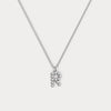 Liora Muse Letter Pendant with Initial Letter A-Z Charm 26 Letters Lab-Grown Diamonds Bubble Necklace Sterling Silver